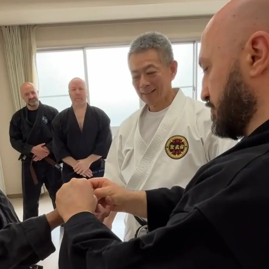 Olgun Tiltay in Nagoya Japan training with Hideki Yamada Sensei [9th Dan Shorin-Ryu Karate]